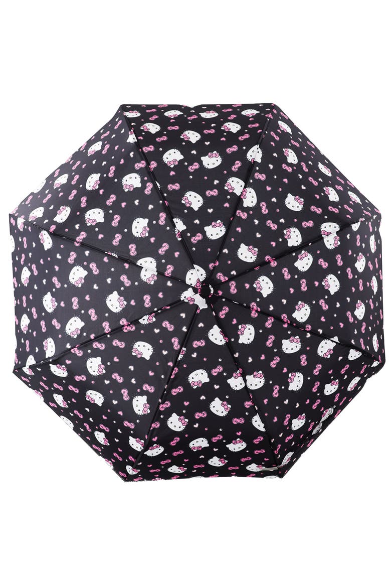 Hearts and Bows All-Over Print Compact Umbrella Officially Licensed Sanrio, Alternate, color, MULTI