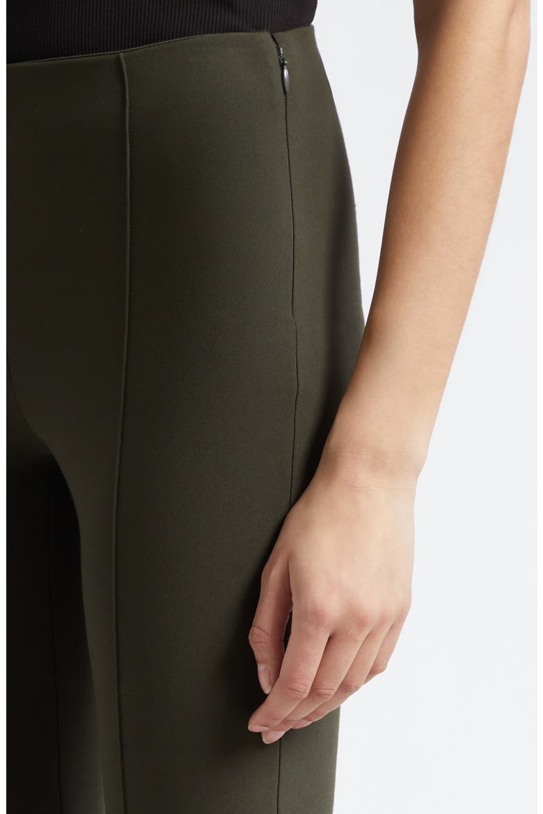 Mid Rise Crop Flare Pants with Side Split Hem, Alternate, color, DARK THYME