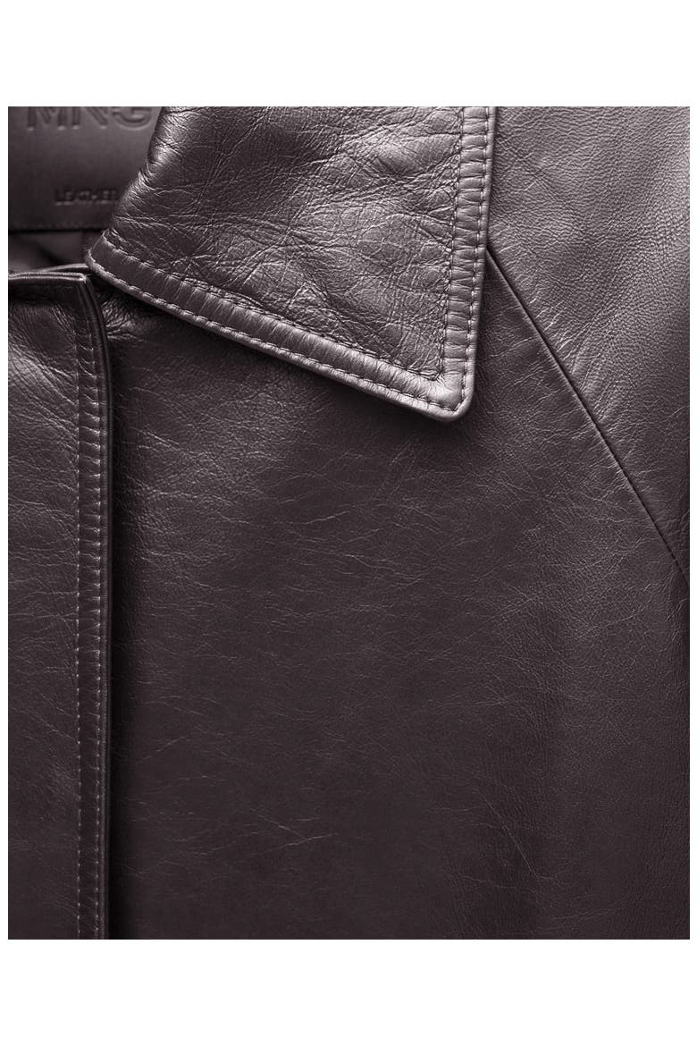 Oversize Leather Coat, Alternate, color, WINE