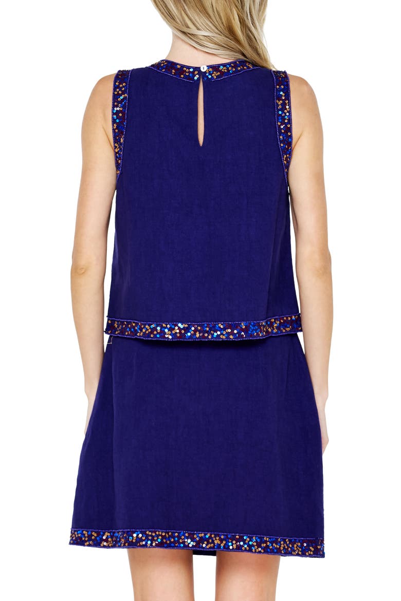 Viveka Beaded Sleeveless Top, Alternate, color, NAVY