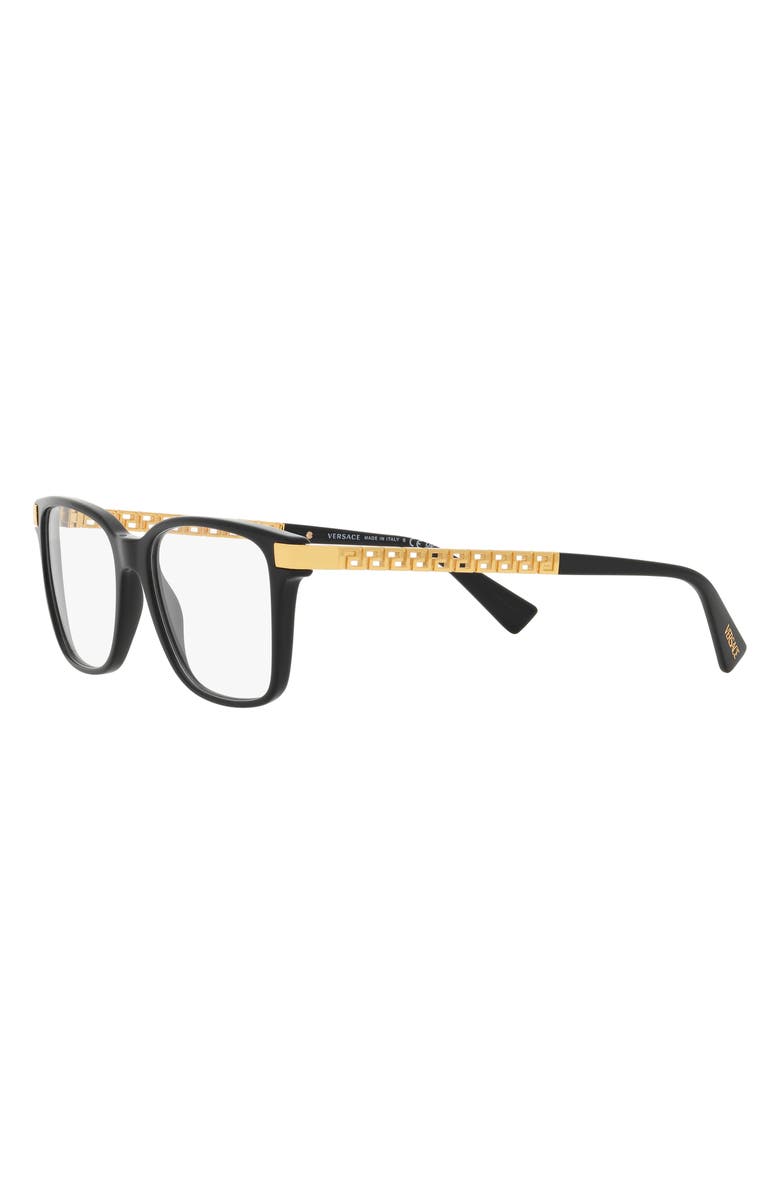 Versace 55mm Pillow Optical Glasses, Alternate, color, Black