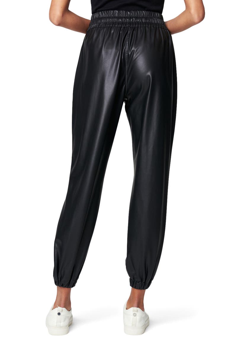 Faux Leather Joggers, Alternate, color, NIGHT CRAWLING