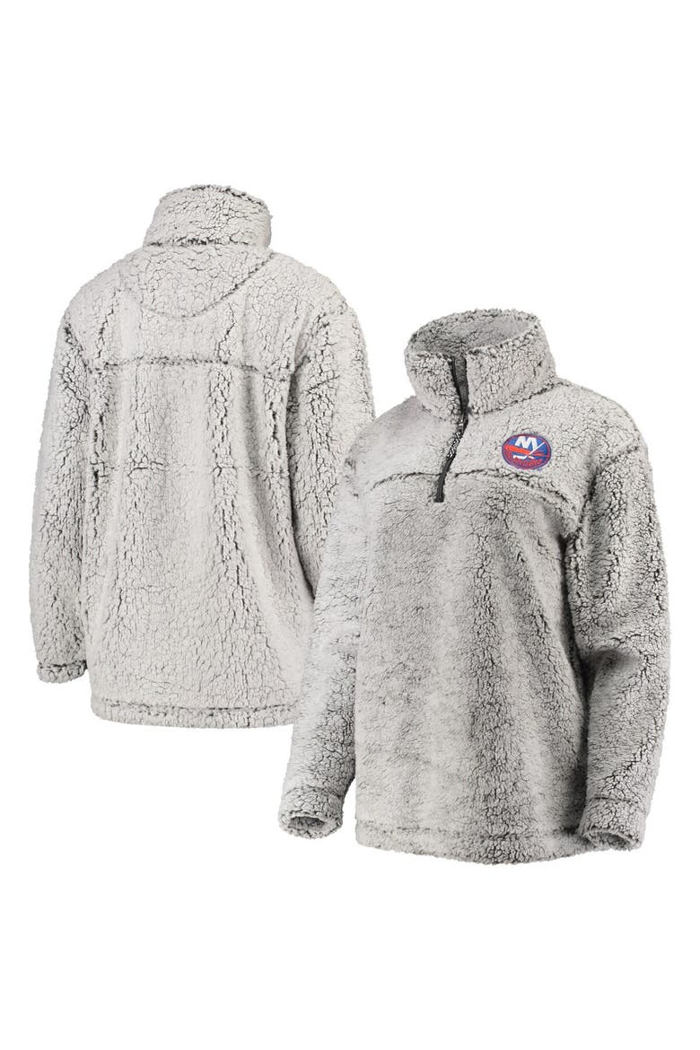 Women's G-III 4Her by Carl Banks Gray New York Islanders Sherpa Quarter-Zip Pullover Jacket, Main, color, Gray