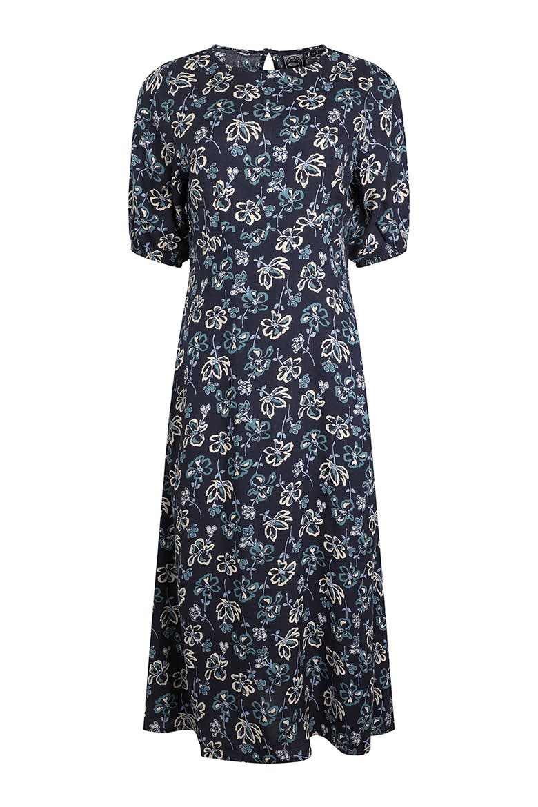 Everly Printed Dress, Alternate, color, Black Iris