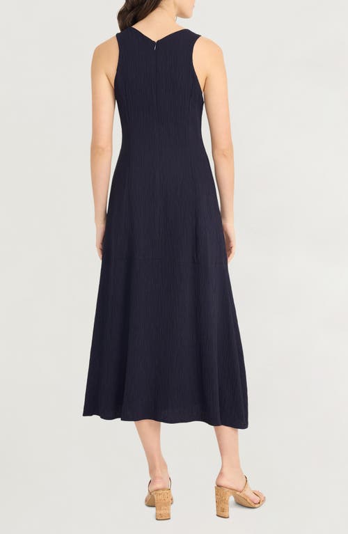 Luxely Fluid A-line Midi Dress In Blue
