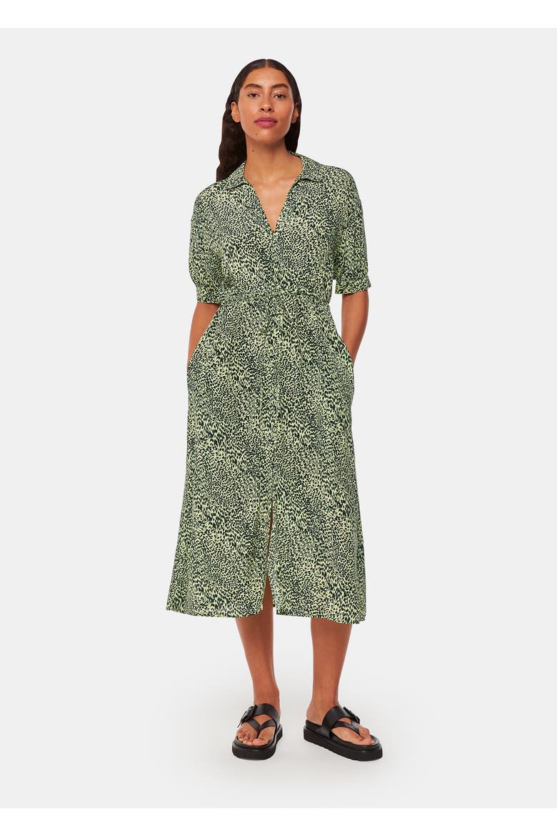 Diagonal Leopard Print Midi Dress, Main, color, Yellow/Multi