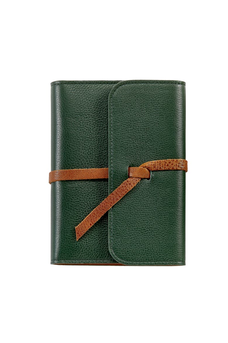 7" Leather Wrapped Refillable Journal, Main, color, Green