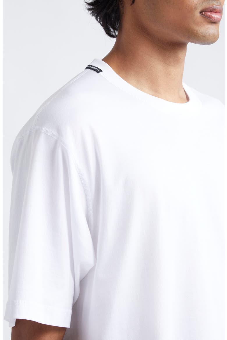 Logo Crest Cotton Jersey Crewneck T-Shirt, Alternate, color, BIANCO OTTICO