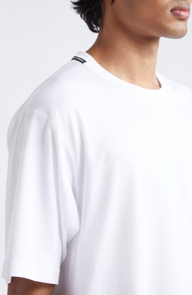 Dolce&Gabbana Logo Crest Cotton Jersey Crewneck T-Shirt, Alternate, color, W0800 Bianco Ottico