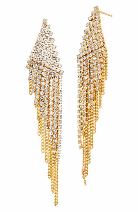 Pavé Cubic Zirconia Dangle Earrings