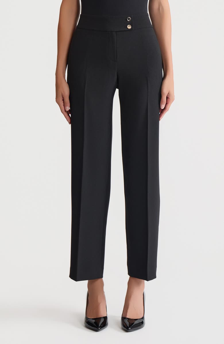 KASPER Extended Button Tab Pants, Main, color, Black