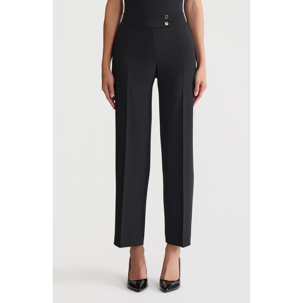Kasper Extended Button Tab Pants In Black