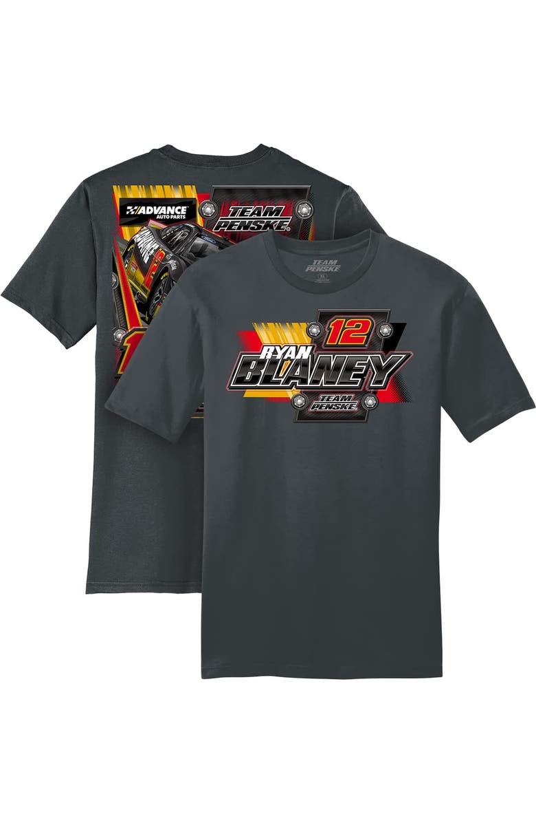 TEAM PENSKE Men's Team Penske  Charcoal Ryan Blaney Advance Auto Parts T-Shirt, Alternate, color, 