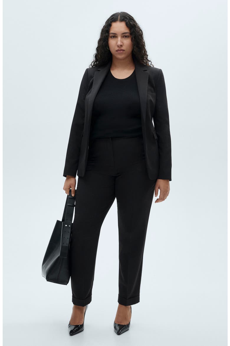 Fitted Suit Jacket, Alternate, color, BLACK