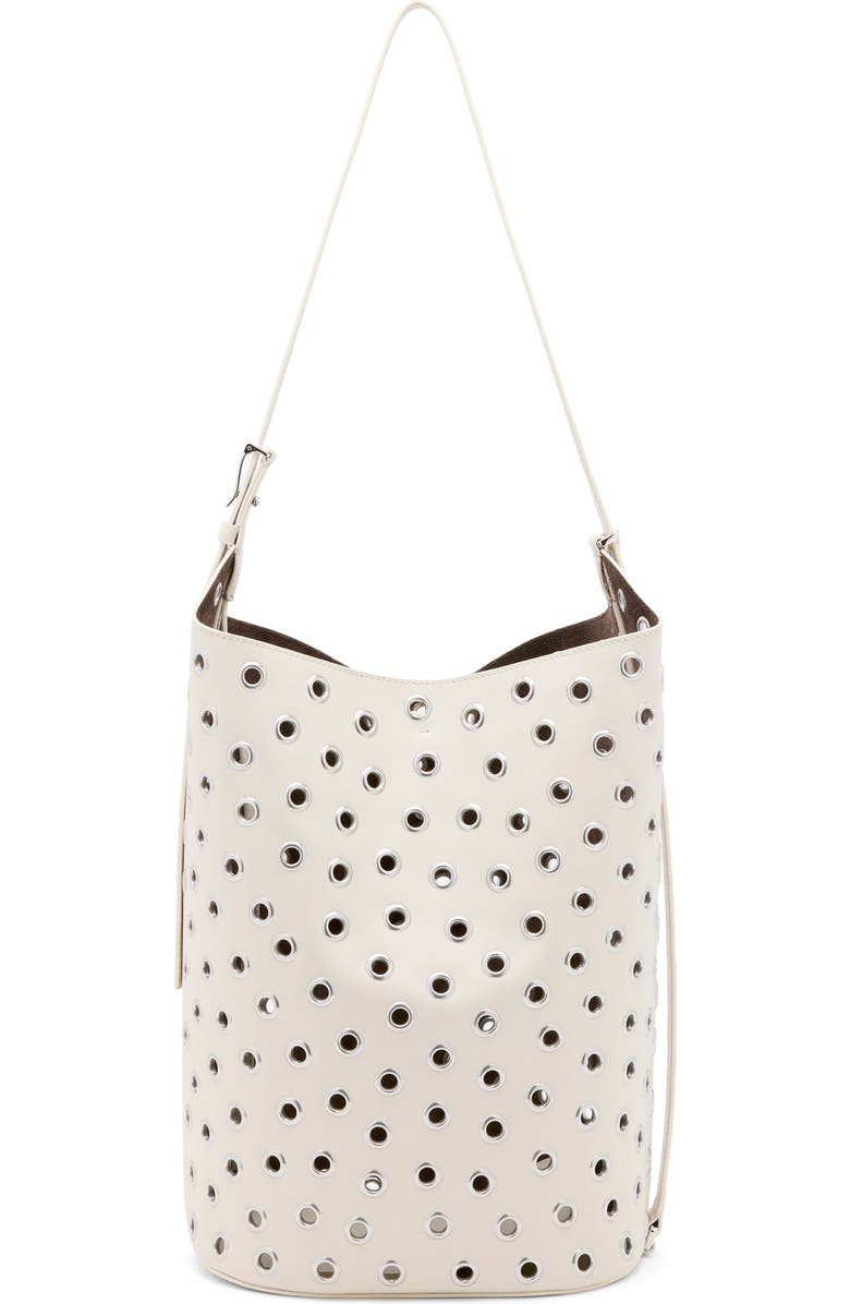 Proenza Schouler Brant Grommet Leather Bucket Bag, Main, color, Ecru