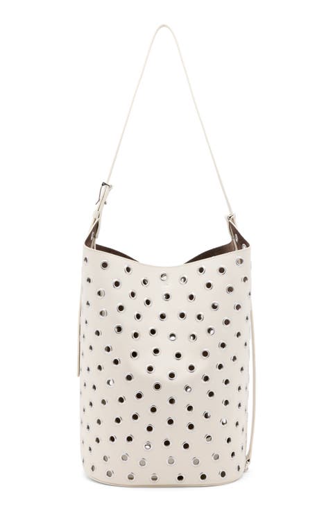 Brant Grommet Leather Bucket Bag