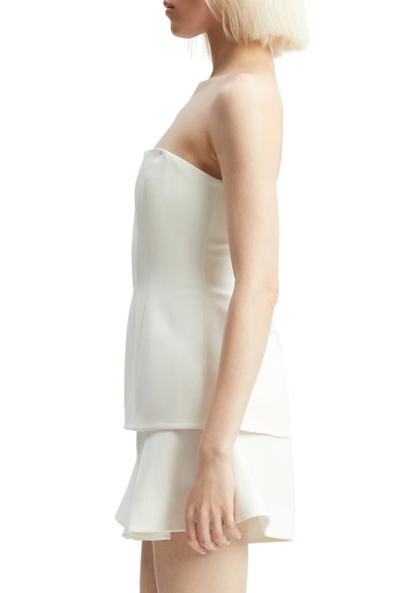 Helenia Longline Strapless Crepe Top, Alternate, color, ORCHID WHITE