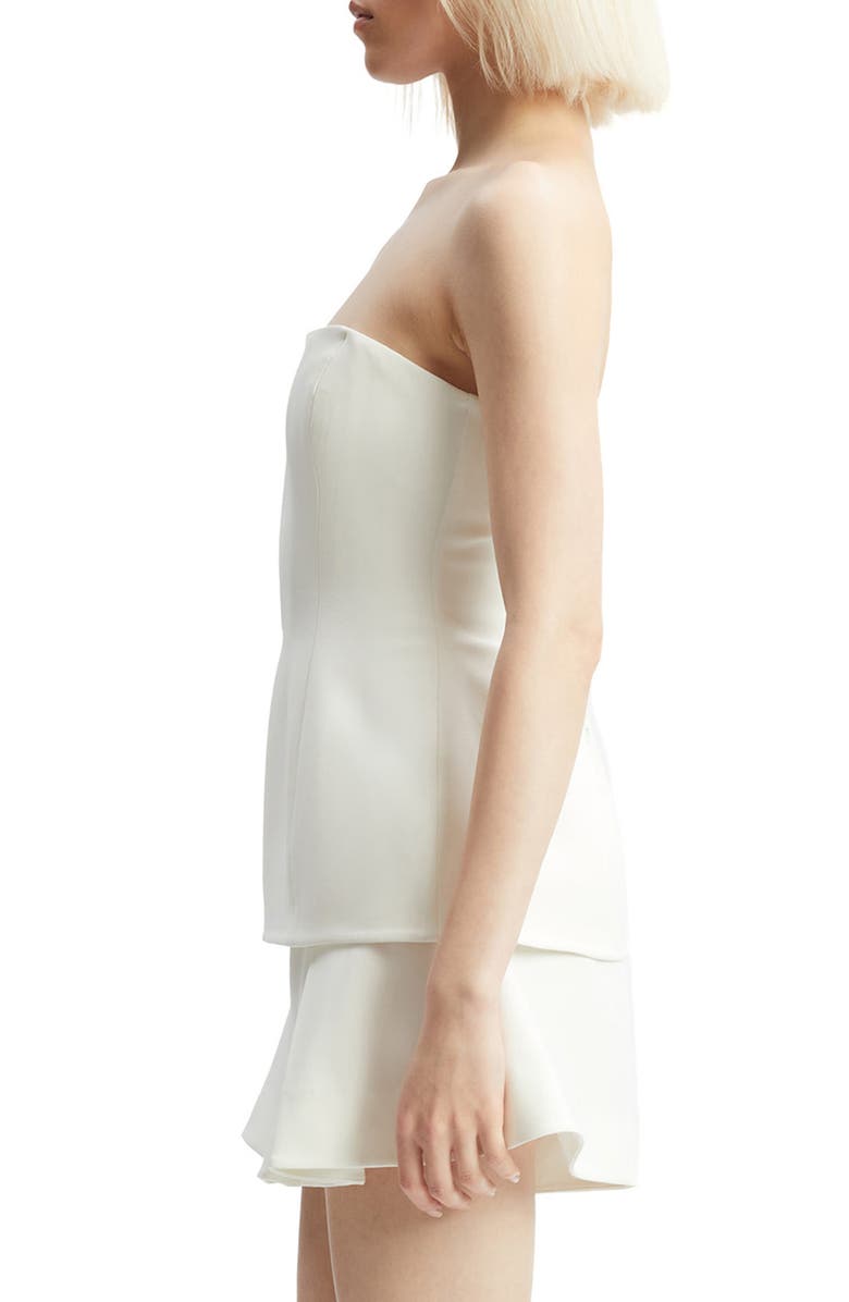 Bardot Helenia Longline Strapless Crepe Top, Alternate, color, Orchid White