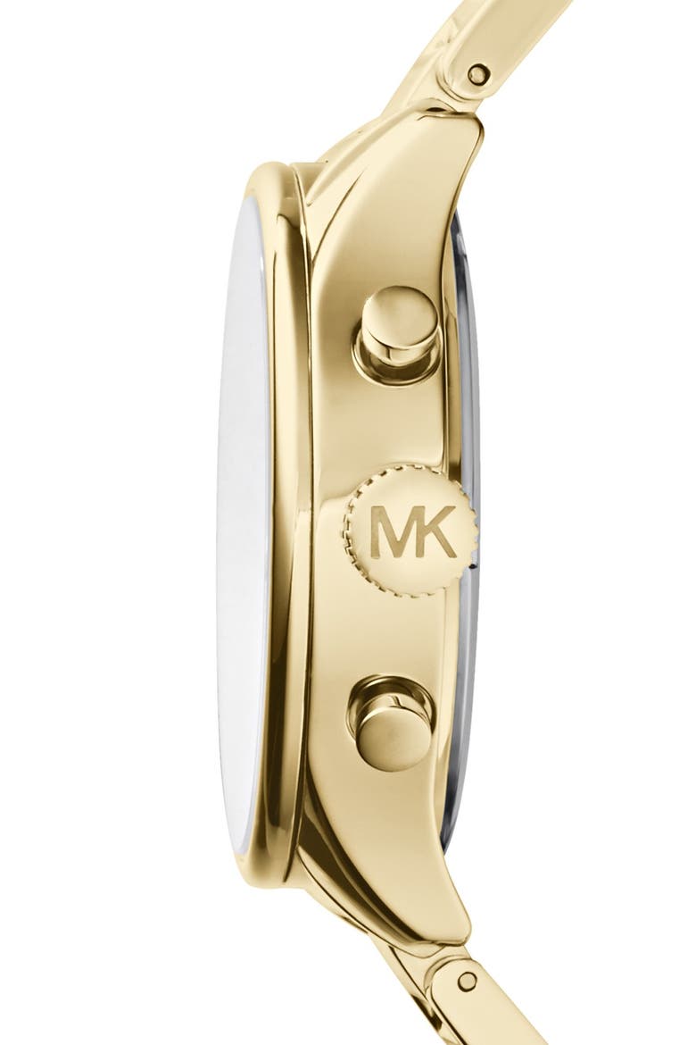 Michael Kors 'Bailey' Chronograph Bracelet Watch, 44mm, Alternate, color, GOLD/ TURQUOISE