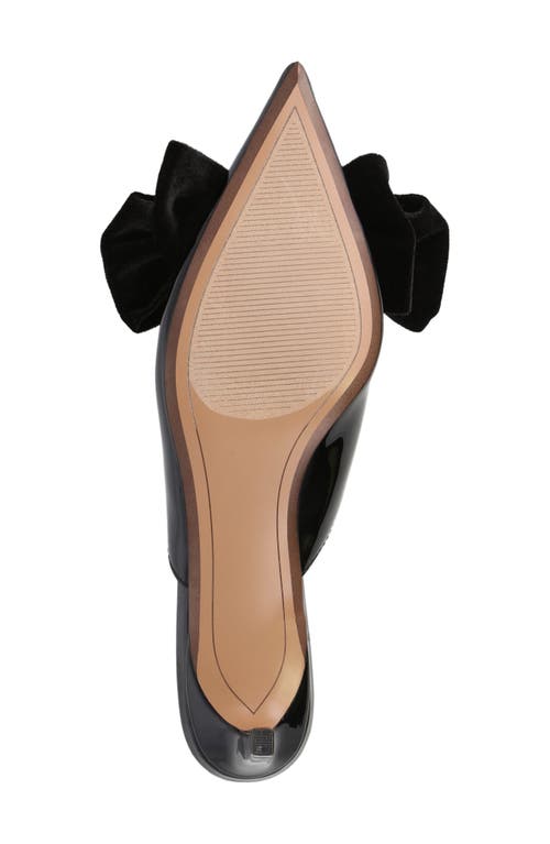 Mia Chantelle Velvet Bow Mule In Black
