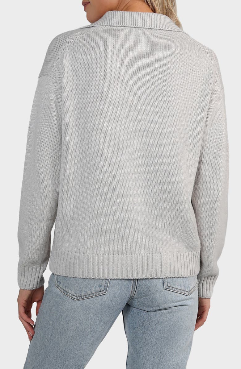 matty m. Ludlow Polo Sweater, Alternate, color, Light Gray