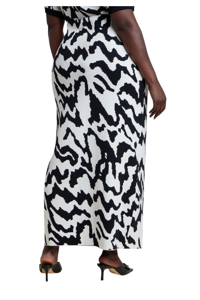 Intarsia Sweater Maxi Skirt, Alternate, color, WAVES