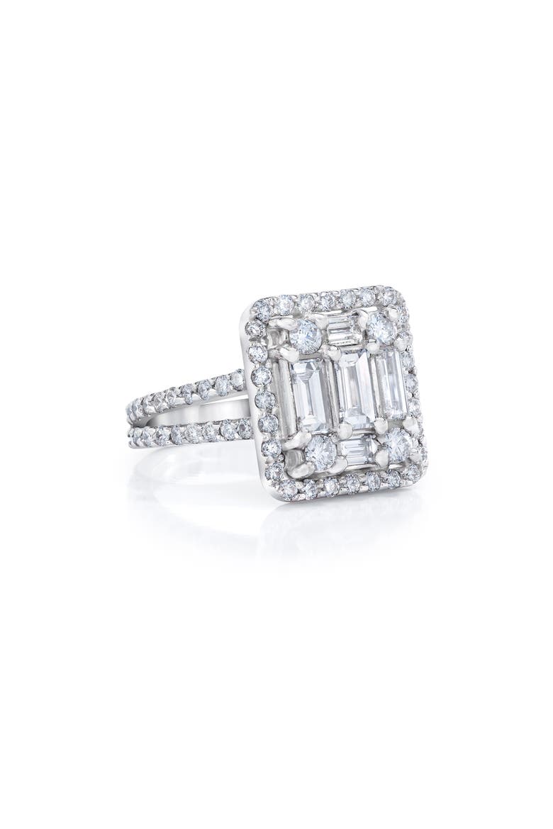 Halo Diamond Split Shank Ring, Alternate, color, 18K WHITE GOLD