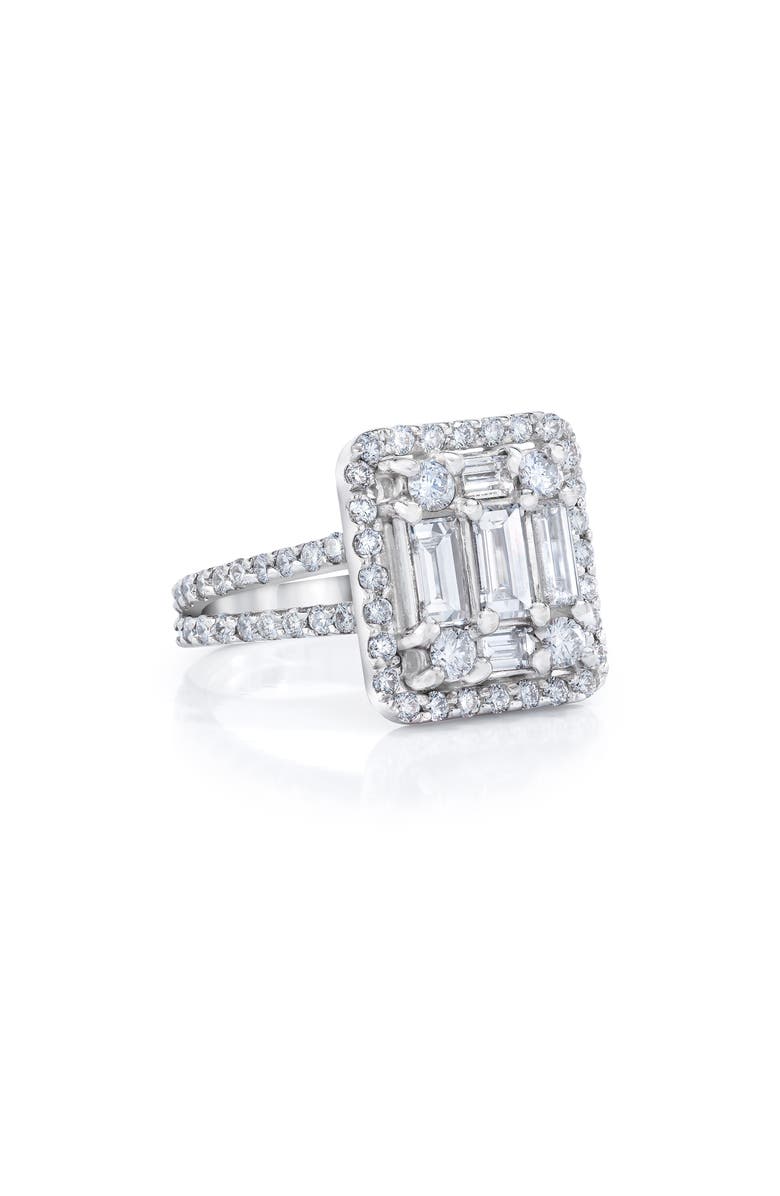 Mindi Mond Halo Diamond Split Shank Ring, Alternate, color, White Gold/ Diamond