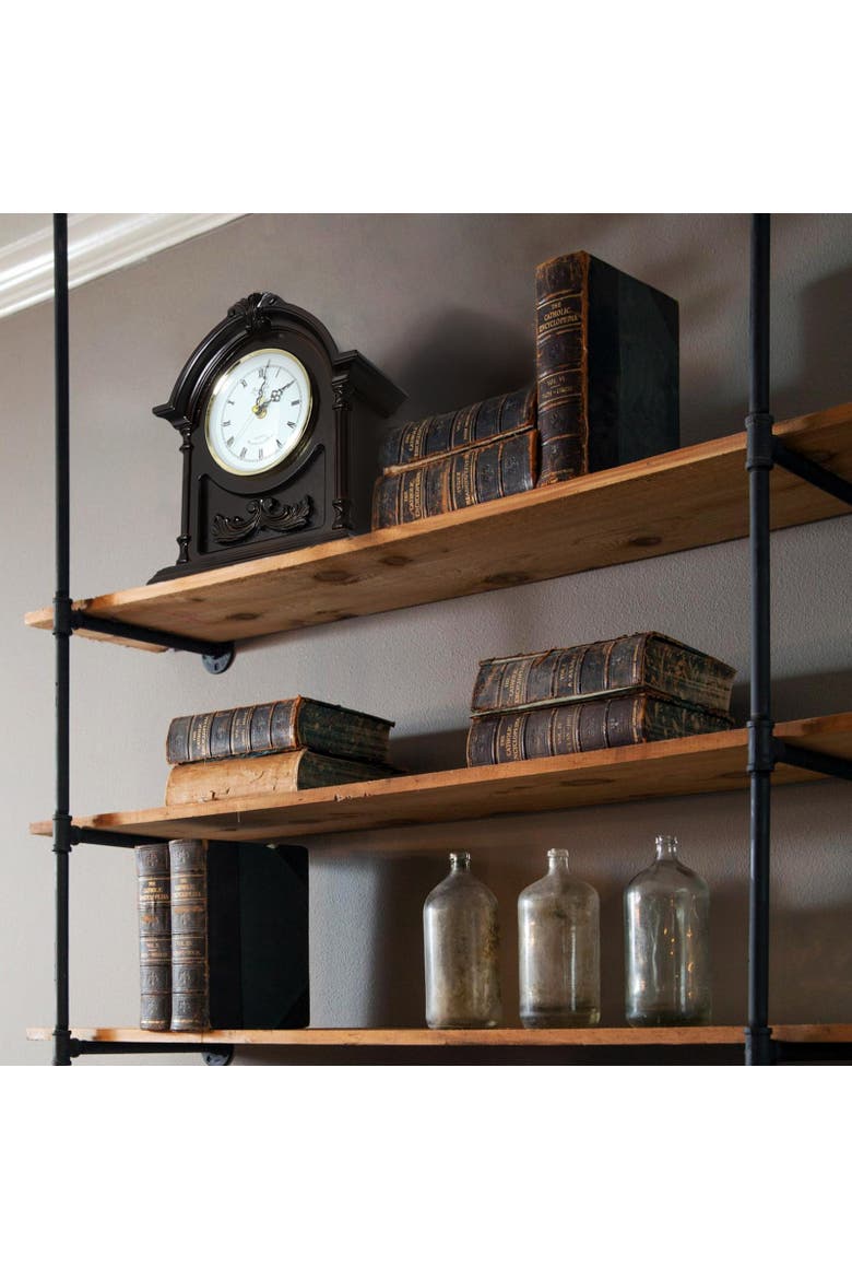 Wood Mantel Clock with Chimes, Alternate, color, Dark Brown