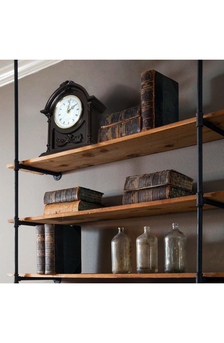 Bedford Clock Collection Wood Mantel Clock with Chimes, Alternate, color, Dark Brown