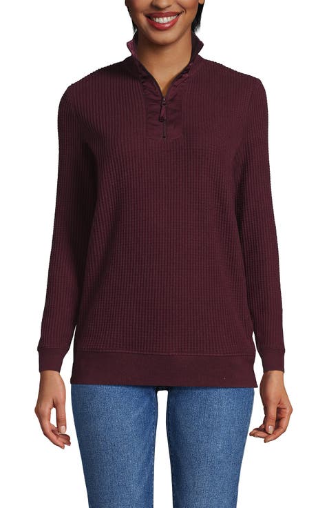 Long Sleeve Waffle Quarter Zip Pullover
