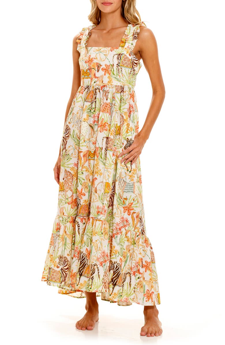 The Lazy Poet Mika Wide Caravan Cotton Nightgown, Main, color, Green