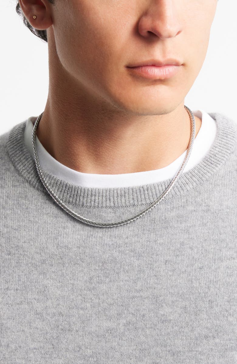 Nordstrom Waterproof Wheat Chain Necklace, Alternate, color, Silver