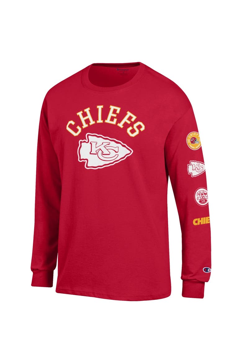 Men's Champion  Red Kansas City Chiefs Seal Long Sleeve T-Shirt, Alternate, color, Red
