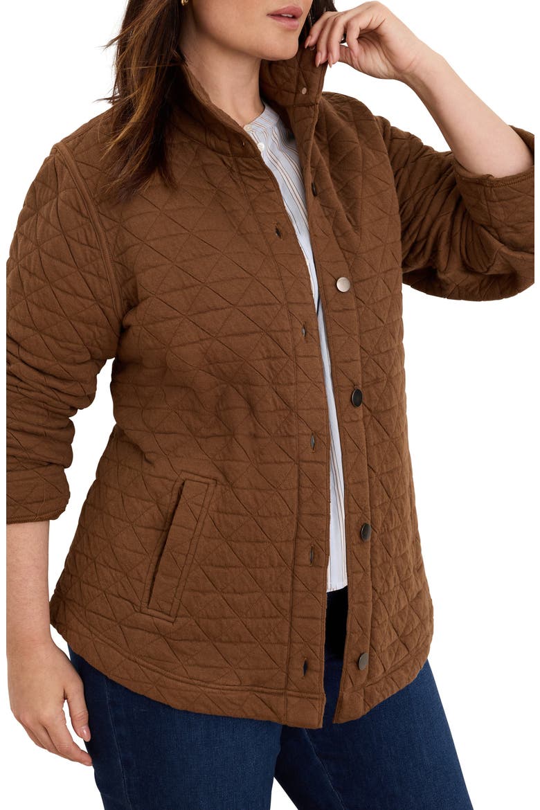 Quilted Knit Jacket, Main, color, SADDLE