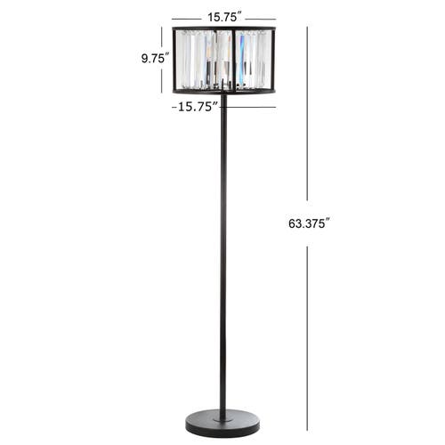 Jonathan Y Bevin 63" Metal/crystal Led Floor Lamp, Oil Rubbed Bronze/crystal In Oil Rubbed Bronze