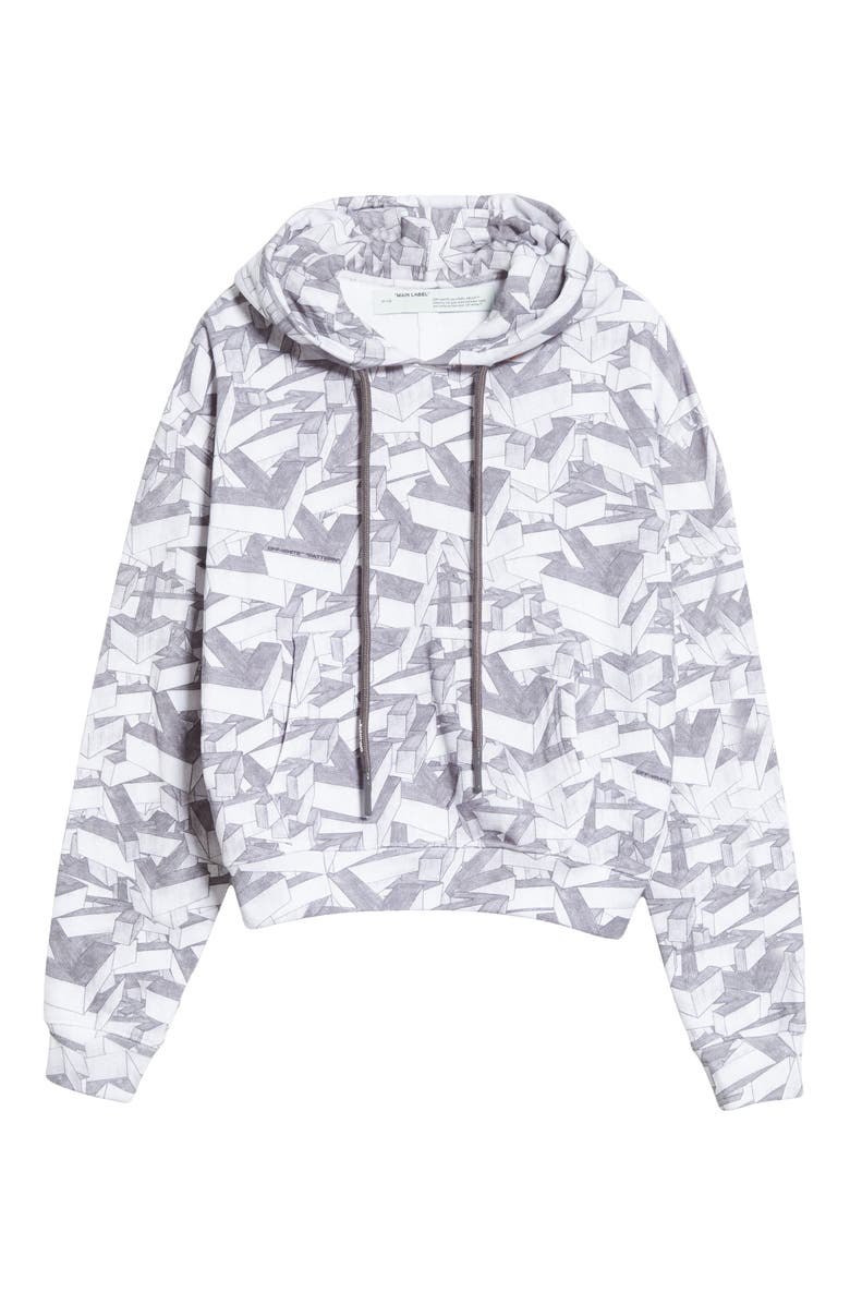 Off-White Arrows Print Cotton Hoodie, Alternate, color, 