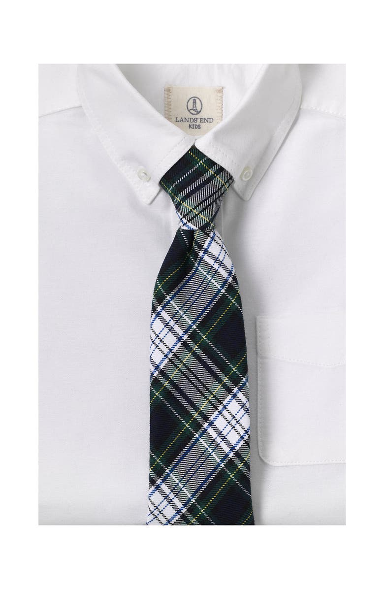 Lands' End School Uniform Kids Plaid To Be Tied Tie, Alternate, color, White Plaid
