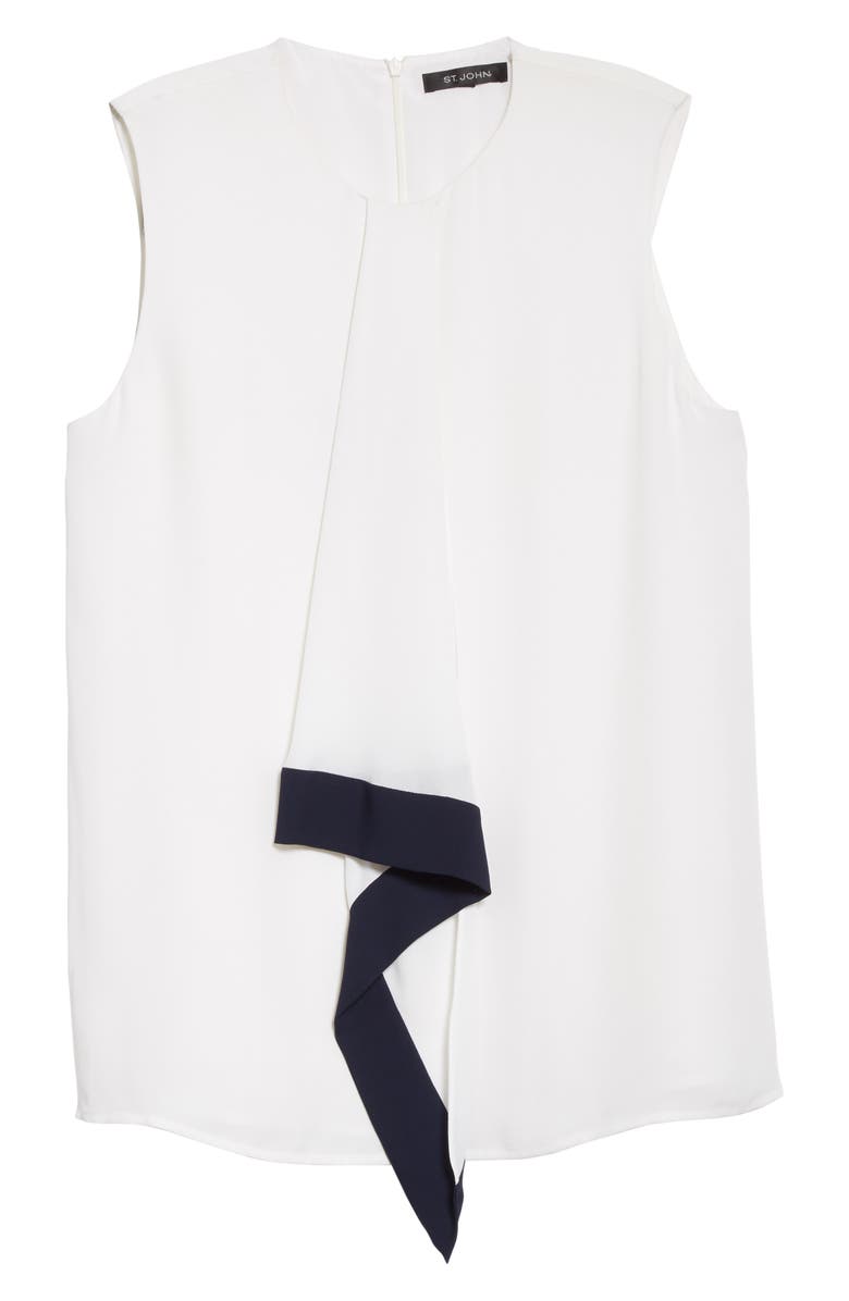 St. John Collection Silk Georgette Sleeveless Blouse, Alternate, color,