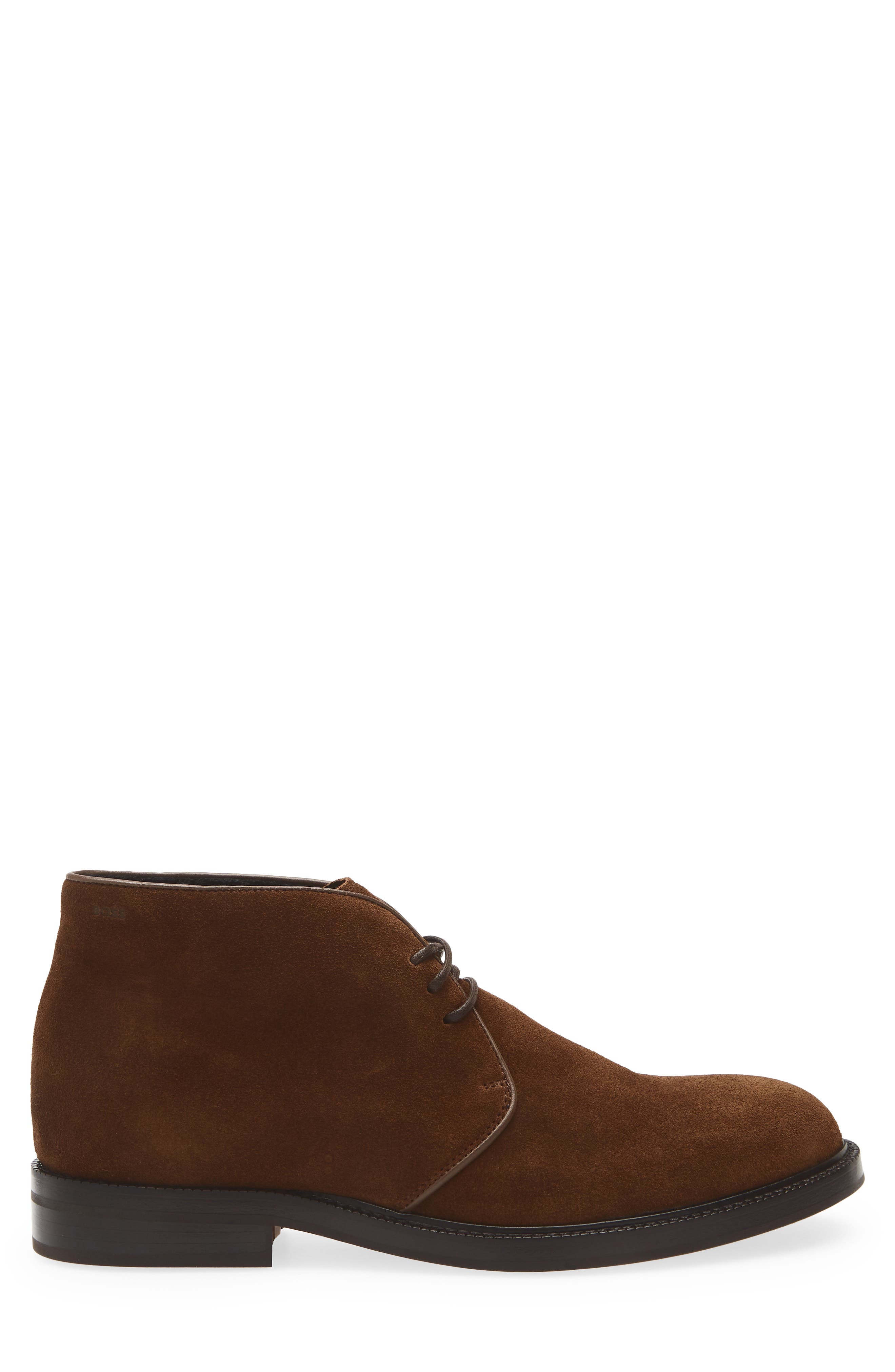 BOSS Dresletic Suede Chukka Boot, Alternate, color, Dark Brown