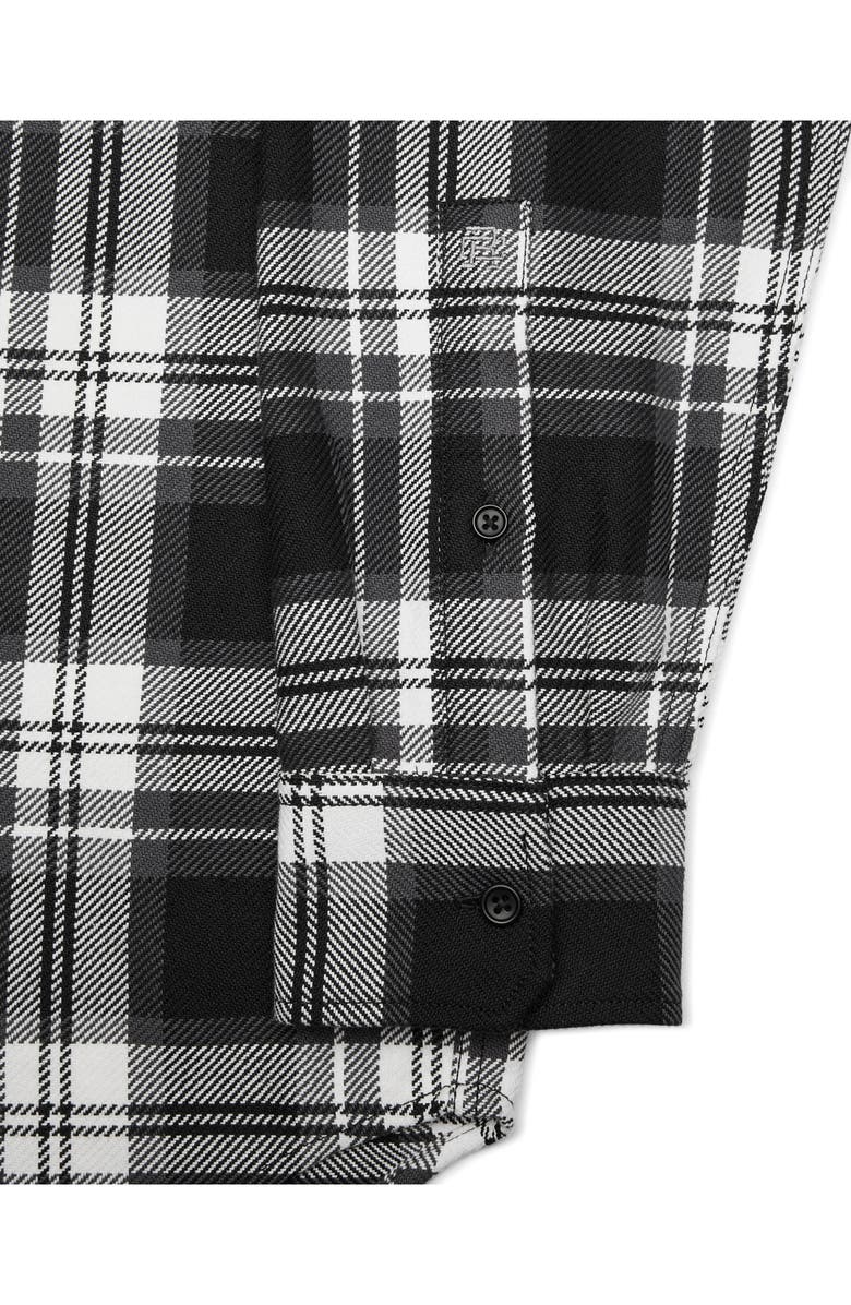 Reigning Champ Union Plaid Cotton Button-Up Shirt, Alternate, color, White/Black