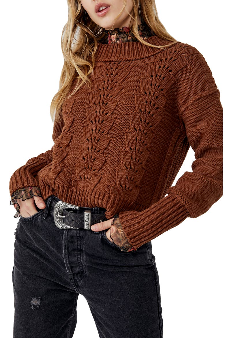 Bell Song Cotton Blend Sweater, Main, color, CHOCOLATE SWIRL