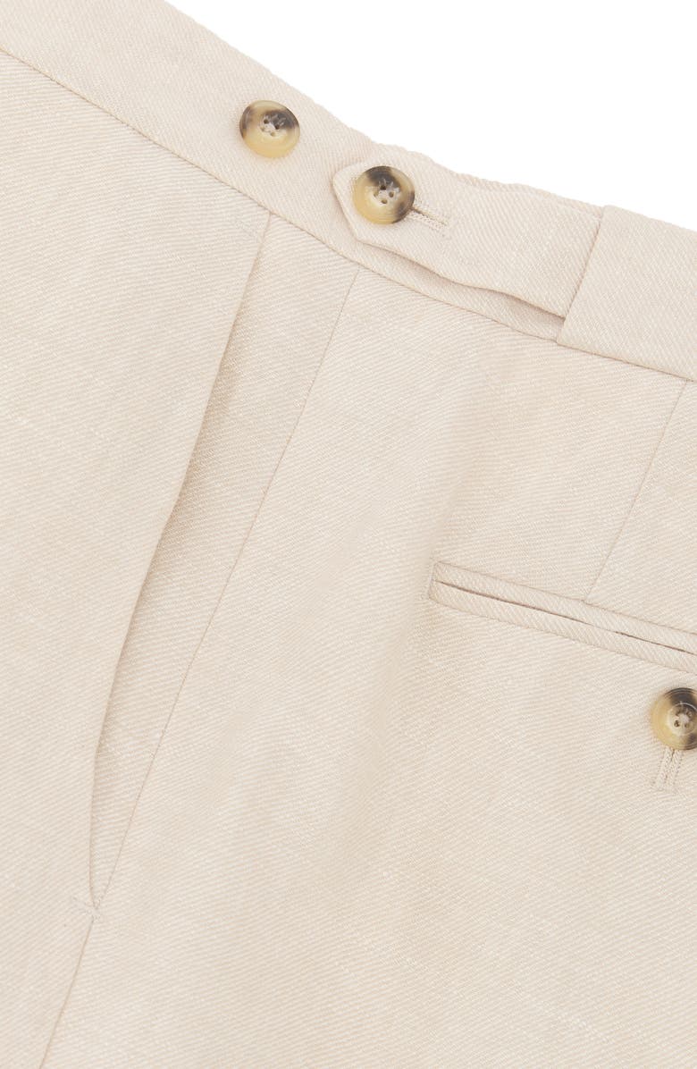 Reiss Atlantic Tailored Fit Linen Pants, Alternate, color, Stone