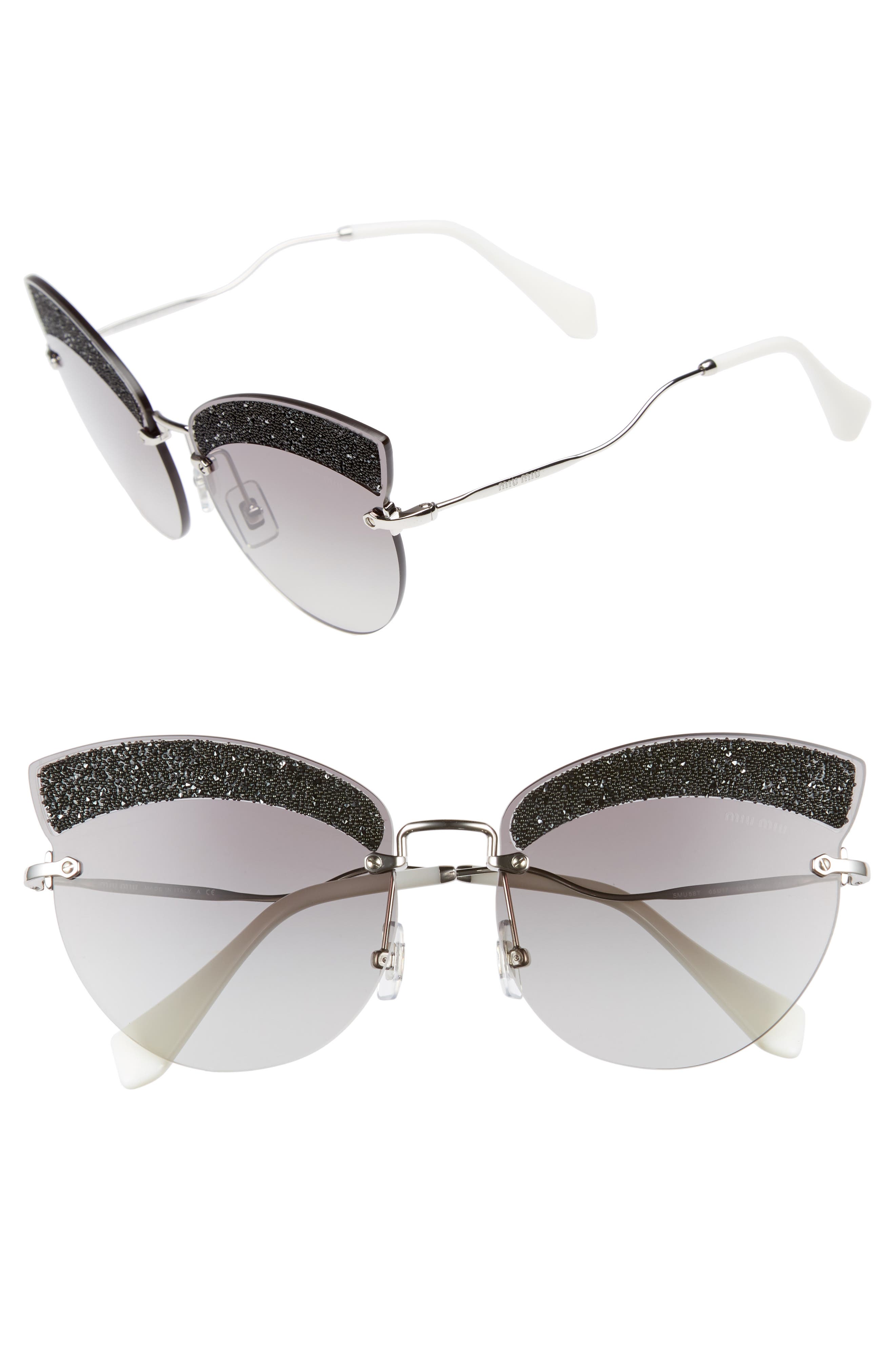 Miu Miu 65mm Cat Eye Sunglasses