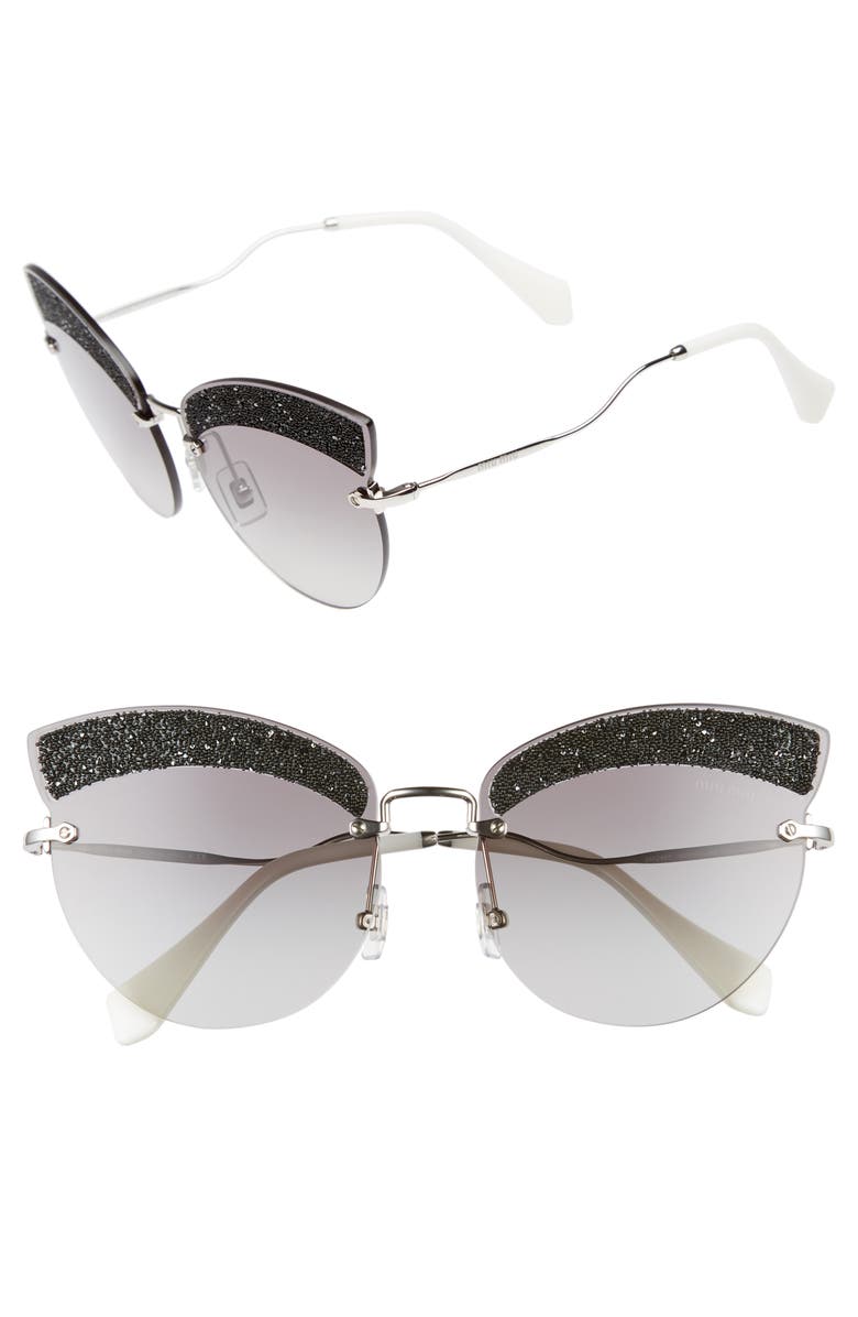 Miu Miu 65mm Cat Eye Sunglasses, Main, color, 