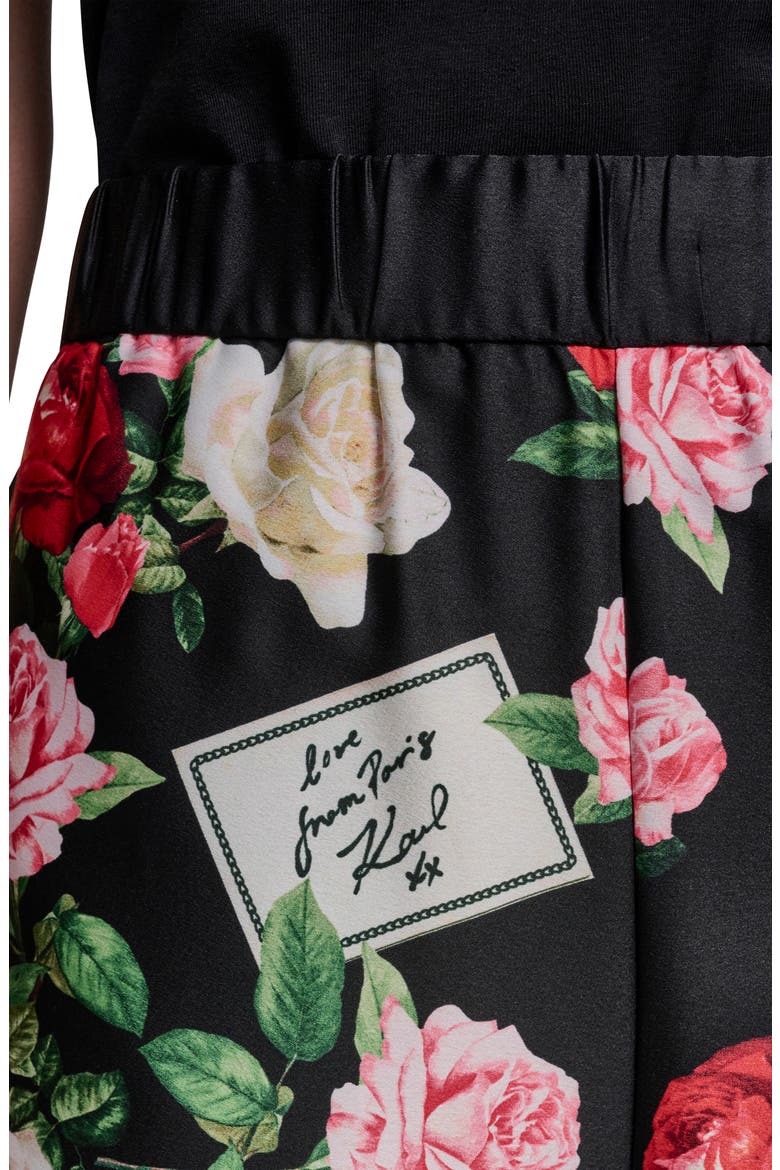 Floral Satin Pants, Alternate, color, BLACK MULTI
