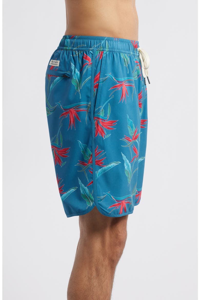 The Anchor Swim Trunks, Alternate, color, TEAL BIRDS OF PARADISE