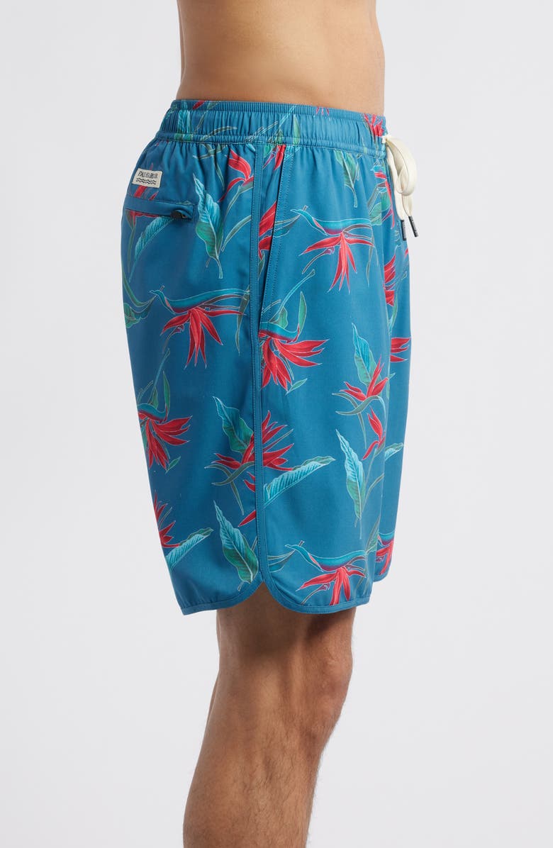 Fair Harbor The Anchor Swim Trunks, Alternate, color, Teal Birds Of Paradise