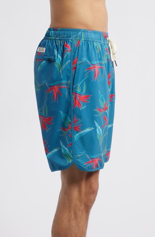 Fair Harbor The Anchor Swim Trunks In Teal Birds Of Paradise