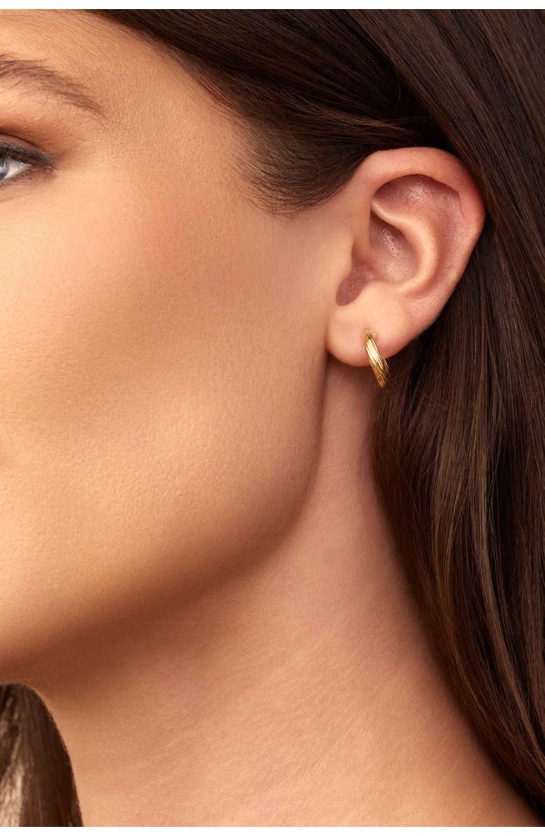 Oradina 18K Yellow Gold With a Twist Mini Hoops, Alternate, color, 